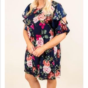 Boutique Brand Umgee Navy Floral Dress Size XL